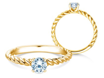 Bague de fiançailles Classic Loop en 9K or jaune avec diamant 0,30ct H/SI