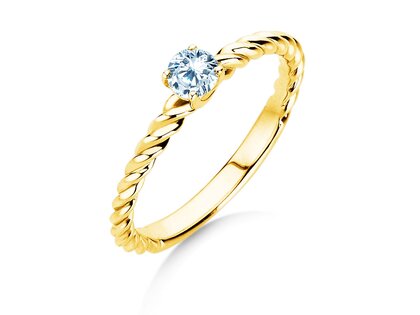 Bague de fiançailles Classic Loop en 14K or jaune avec diamant 0,25ct G/SI