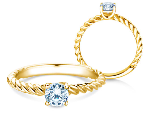 Bague de fiançailles Classic Loop en 9K or blanc avec diamant 0,50ct H/SI