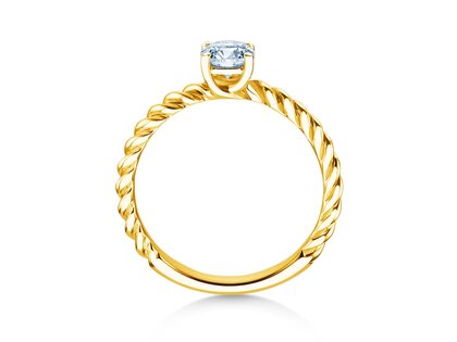 Bague de fiançailles Classic Loop en 18K or jaune avec diamant 0,60ct H/SI