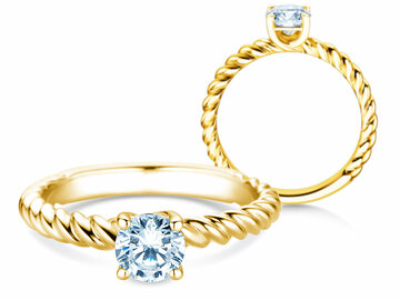 Bague de fiançailles Classic Loop en 9K or blanc avec diamant 1,00ct H/SI