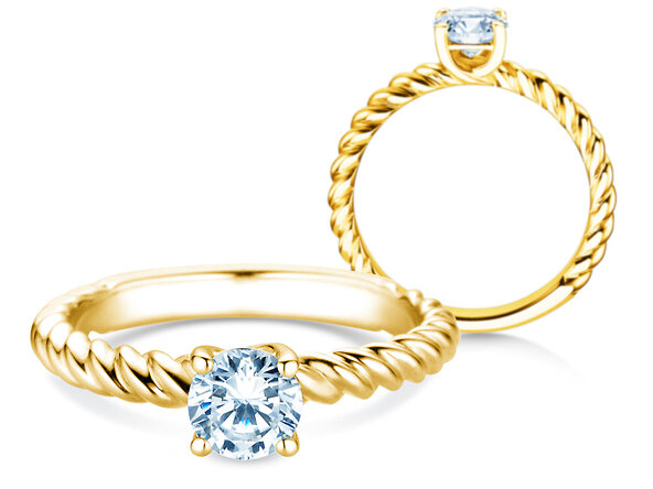Bague de fiançailles Classic Loop en 14K or jaune avec diamant 0,75ct G/SI