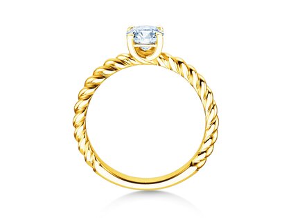 Bague de fiançailles Classic Loop en 14K or jaune avec diamant 0,75ct G/SI