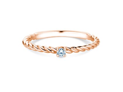 Bague de fiançailles Classic Loop en 9K or rose avec diamant 0,05ct G/SI