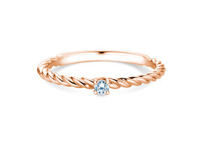 Bague de fiançailles Classic Loop en 9K or rose avec diamant 0,05ct G/SI