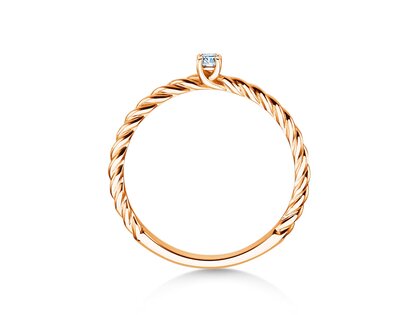 Bague de fiançailles Classic Loop en 9K or rose avec diamant 0,05ct G/SI