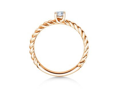 Bague de fiançailles Classic Loop en 9K or rose avec diamant 0,15ct G/SI
