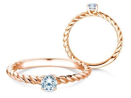 Bague de fiançailles Classic Loop en 9K or rose avec diamant 0,25ct H/SI