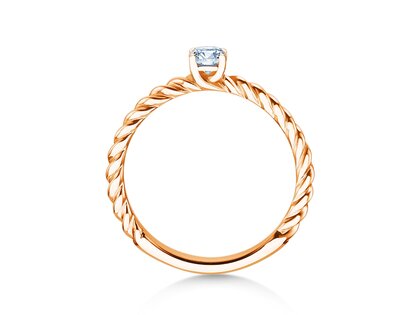 Bague de fiançailles Classic Loop en 9K or rose avec diamant 0,25ct H/SI