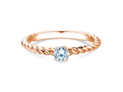 Bague de fiançailles Classic Loop en 9K or rose avec diamant 0,25ct H/SI