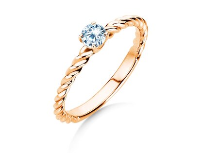 Bague de fiançailles Classic Loop en 9K or rose avec diamant 0,25ct H/SI