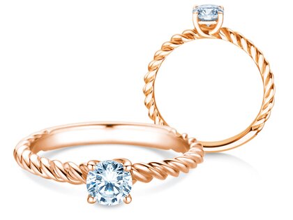Bague de fiançailles Classic Loop en 9K or rose avec diamant 0,50ct H/SI