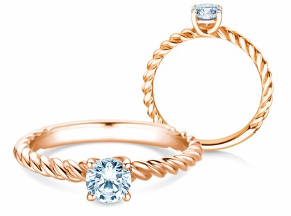 Bague de fiançailles Classic Loop en 14K or rose avec diamant 0,50ct G/SI