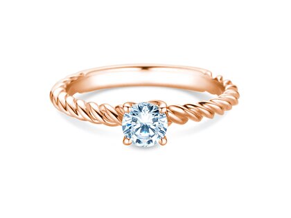 Bague de fiançailles Classic Loop en 9K or rose avec diamant 0,50ct H/SI