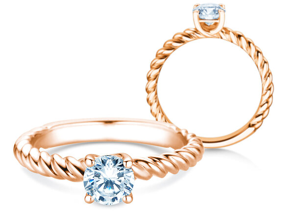 Bague de fiançailles Classic Loop en 9K or rose avec diamant 1,00ct H/SI