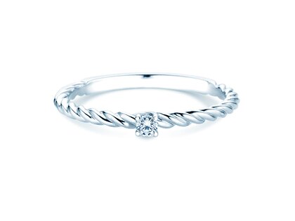 Bague de fiançailles Classic Loop en Argent 925/- avec diamant 0,05ct H/SI