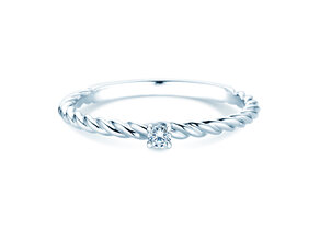 Bague de fiançailles Classic Loop en Argent 925/- avec diamant 0,05ct H/SI