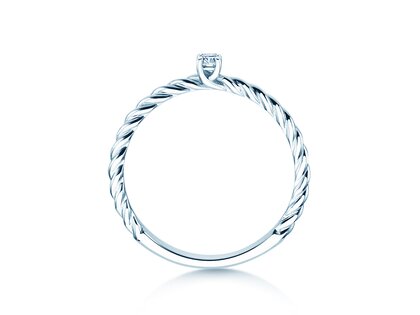 Bague de fiançailles Classic Loop en Argent 925/- avec diamant 0,05ct H/SI