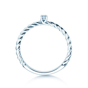 Bague de fiançailles Classic Loop en Argent 925/- avec diamant 0,05ct H/SI