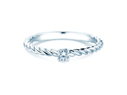 Bague de fiançailles Classic Loop en 9K or blanc avec diamant 0,10ct H/SI