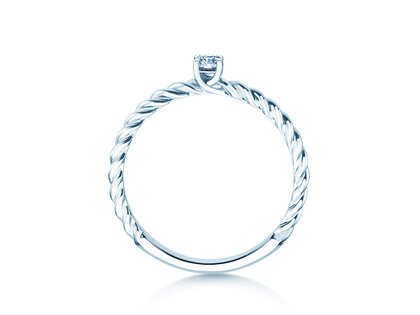 Bague de fiançailles Classic Loop en 9K or blanc avec diamant 0,10ct H/SI