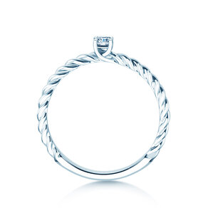 Bague de fiançailles Classic Loop en 9K or blanc avec diamant 0,10ct H/SI