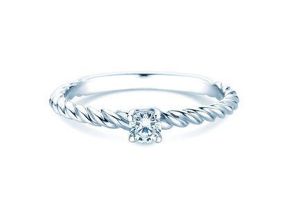 Bague de fiançailles Classic Loop en 18K or blanc avec diamant 0,15ct H/SI