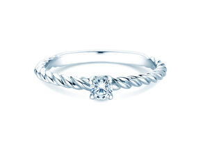 Bague de fiançailles Classic Loop en 18K or blanc avec diamant 0,15ct H/SI