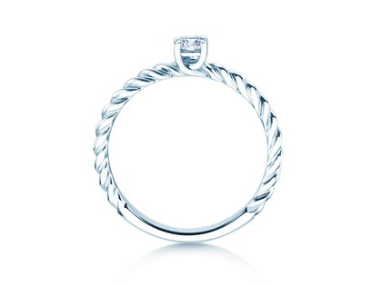 Bague de fiançailles Classic Loop en 18K or blanc avec diamant 0,15ct H/SI
