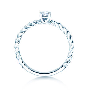 Bague de fiançailles Classic Loop en 18K or blanc avec diamant 0,15ct H/SI