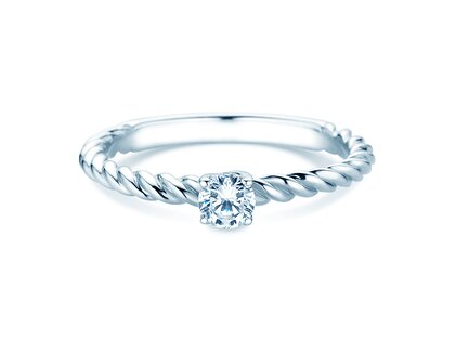 Bague de fiançailles Classic Loop en 9K or blanc avec diamant 0,20ct H/SI