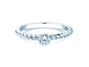 Bague de fiançailles Classic Loop en 9K or blanc avec diamant 0,20ct H/SI