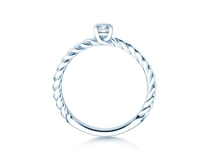 Bague de fiançailles Classic Loop en 9K or blanc avec diamant 0,20ct H/SI