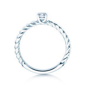 Bague de fiançailles Classic Loop en 9K or blanc avec diamant 0,20ct H/SI