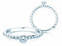 Bague de fiançailles Classic Loop en platine 950/- avec diamant 0,25ct G/SI
