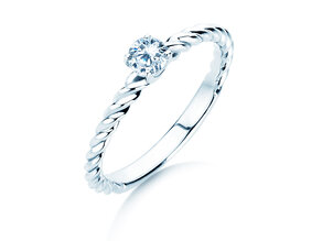 Bague de fiançailles Classic Loop en 9K or blanc avec diamant 0,25ct H/SI