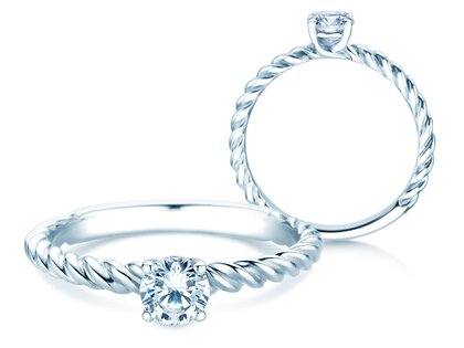 Bague de fiançailles Classic Loop en 9K or blanc avec diamant 0,30ct H/SI
