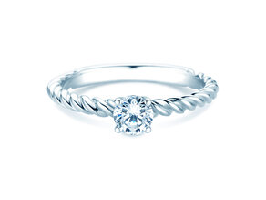 Bague de fiançailles Classic Loop en 9K or blanc avec diamant 0,30ct H/SI