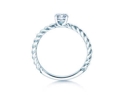 Bague de fiançailles Classic Loop en 9K or blanc avec diamant 0,30ct H/SI