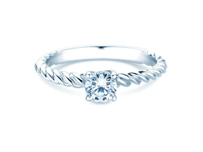 Bague de fiançailles Classic Loop en 9K or blanc avec diamant 0,50ct G/SI