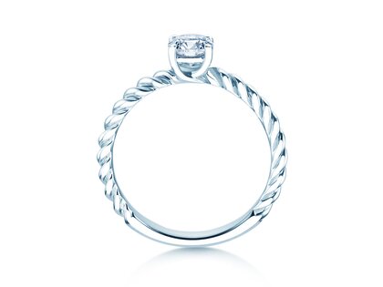 Bague de fiançailles Classic Loop en 9K or blanc avec diamant 0,50ct G/SI