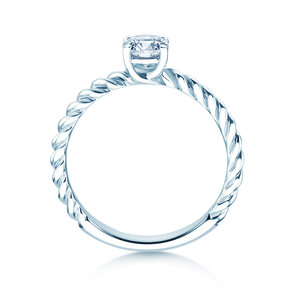 Bague de fiançailles Classic Loop en 9K or blanc avec diamant 0,50ct G/SI