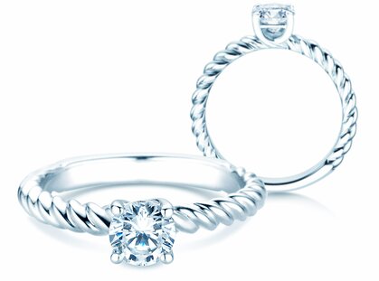 Bague de fiançailles Classic Loop en platine 950/- avec diamant 1,00ct G/SI