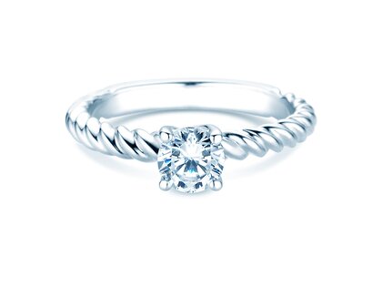 Bague de fiançailles Classic Loop en 18K or blanc avec diamant 0,60ct H/SI