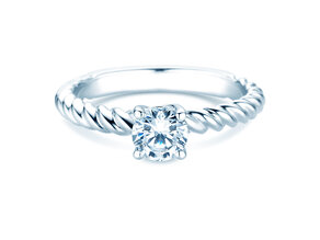 Bague de fiançailles Classic Loop en 18K or blanc avec diamant 0,60ct H/SI