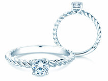 Bague de fiançailles Classic Loop en 18K or blanc avec diamant 0,50ct G/SI