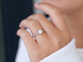 Bague de fiançailles Classic Loop en 14K or blanc avec diamant 0,75ct G/SI