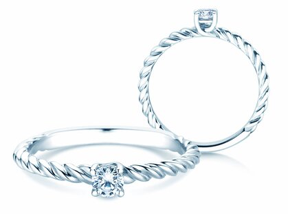 Bague de fiançailles Classic Loop en 18K or blanc avec diamant 0,15ct G/SI