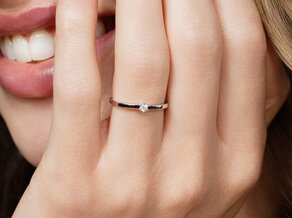 Bague de fiançailles Classic Petite dans 14K or blanc avec diamant 0,05ct G/SI