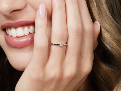 Bague de fiançailles Classic Petite dans 14K or jaune avec diamant 0,07ct G/SI